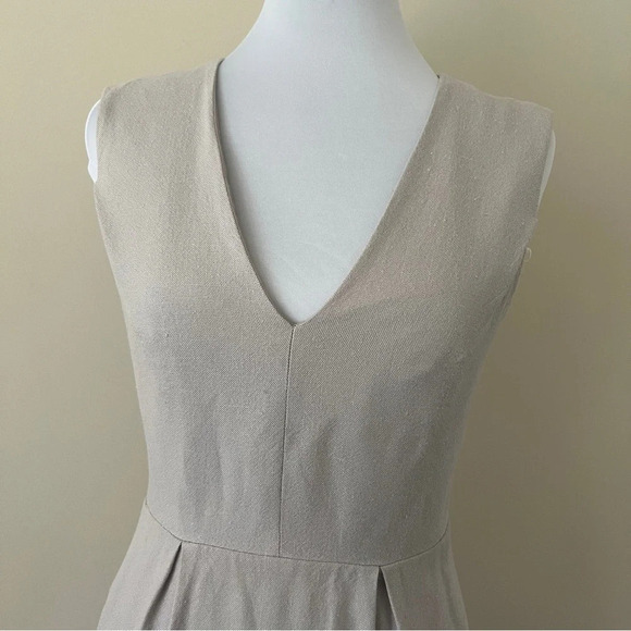Diane Von Furstenberg DVF Fumi Tan Grey Poplin Shift Dress Women’s Size 4 - Picture 3 of 12